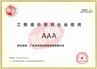 造价咨询信用评价AAA等级